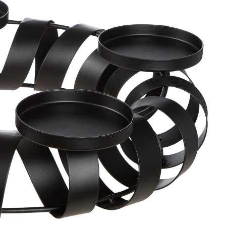 Sfesnic de Advent, rotund, "Twirl", Metal, negru, PU 2, H 9 cm, A. 36 cm [1]