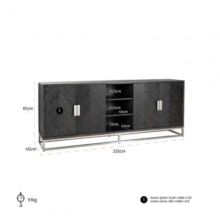 Comoda Blackbone argintiu 4-usi [3]