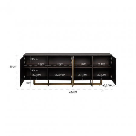 Bufet Dax cu 4 uși (negru cărbune) [3]