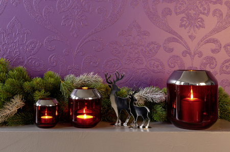 SMILLA, Suport de tea lights din sticlă, rosu, h.14 cm, d.12 cm [3]