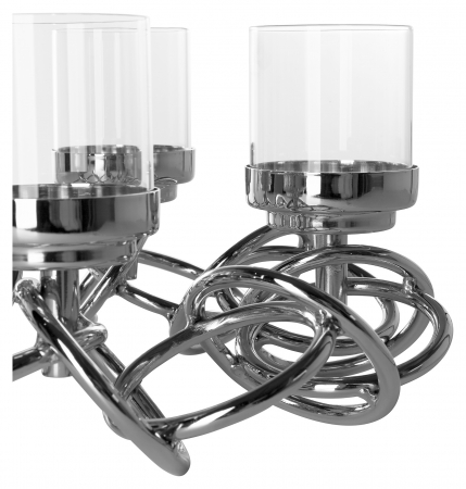 SONETTE, Coroniță, Suport lumânări, pentru tea lights sau lumânare stâlp, inclusiv Pahare, nichel, h.18, d.33 cm [2]