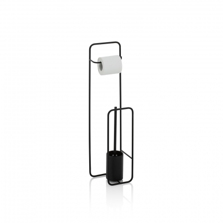 Stand pentru toaleta GUMI, Metal, Negru, 17.5x15x73 cm [1]