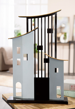 Stand relief, Casa, Metropolitan, Metal, negru, gri, PU 1, L. 8 cm, L. 31 cm, H. 47,5 cm [4]