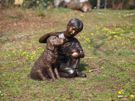 Statuie bronz, Băiat cu câine [2]