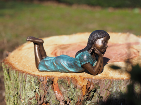 Figurine bronz - Statuie bronz, Fată 7 x 5 x 15 cm