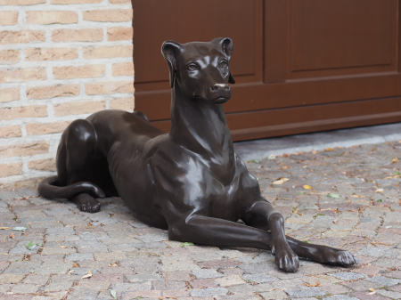 Statui - Statui câini care stau intinsi, Bronz, 51 X 31 X 130 cm