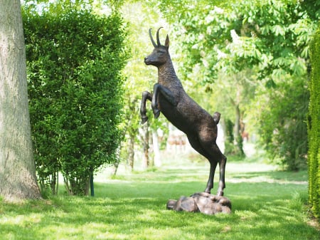SALE % - Statuie capra de munte, Bronz, 172 X 42 X 90 cm