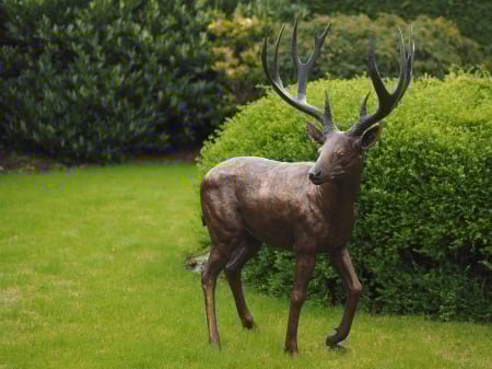 Statui - Statuie cerb, Bronz,  157 X 58 X 123 cm