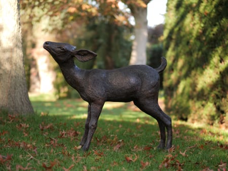 SALE % - Statuie caprioara mica, Bronz,  64 X 19 X 79 cm
