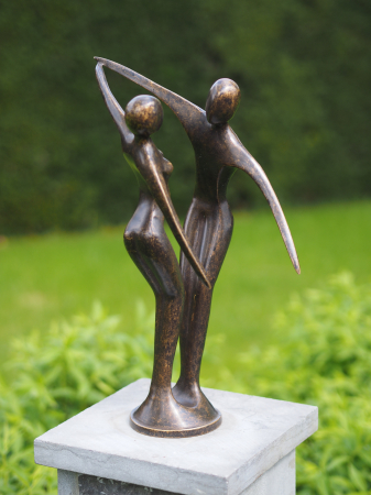 Figurine bronz - Statuie cuplu care danseaza, Bronz, 42 x 18 x 24 cm
