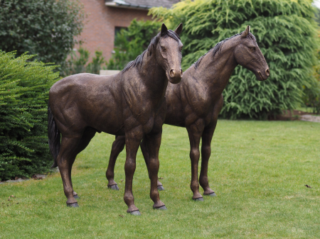 SALE % - Statuie cuplu de cai, Bronz, 128 X 35 X 125 cm