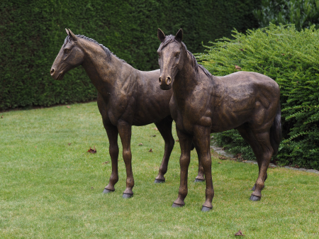 Statuie cuplu de cai, Bronz, 128 X 35 X 125 cm [2]