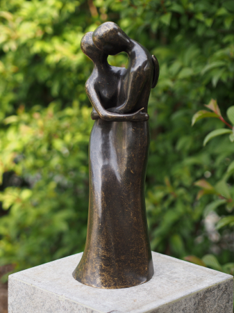 Figurine bronz - Statuie cuplu indragostiti, Bronz, 48 x 18 x 16 cm