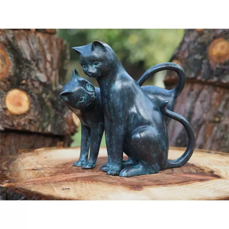 Figurine bronz - Statui 2 pisici dragute, Bronz, 30 x 20 x 33 cm