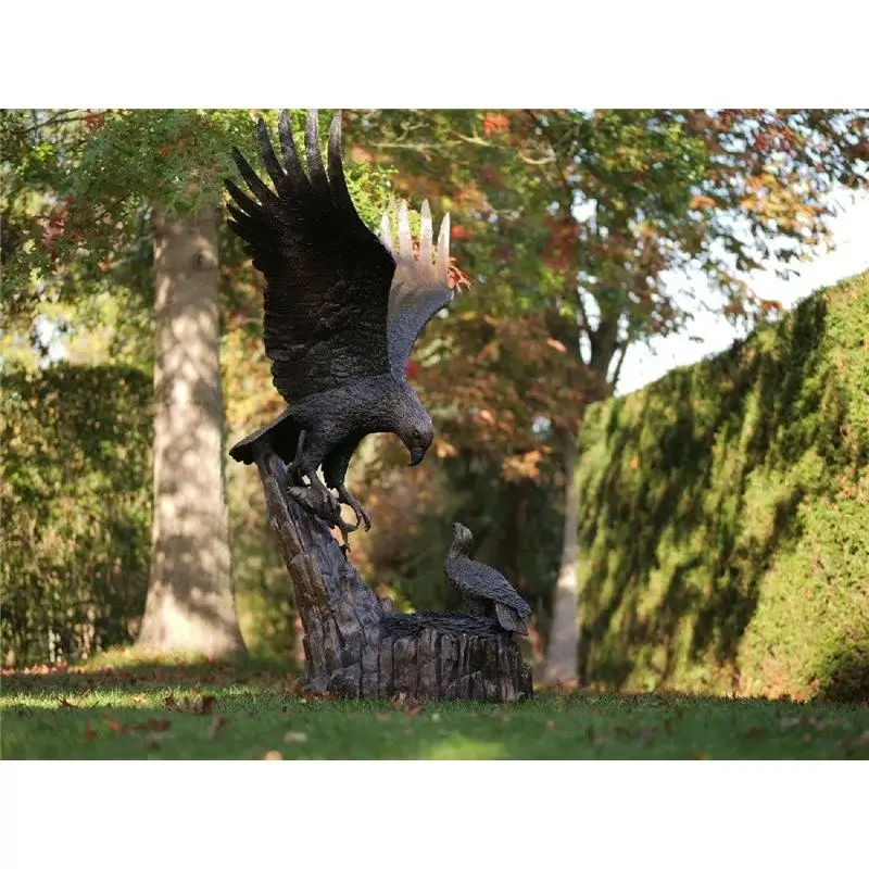 Statui - Statuie vulture pe cuib, Bronz,  171 X 90 X 97 cm