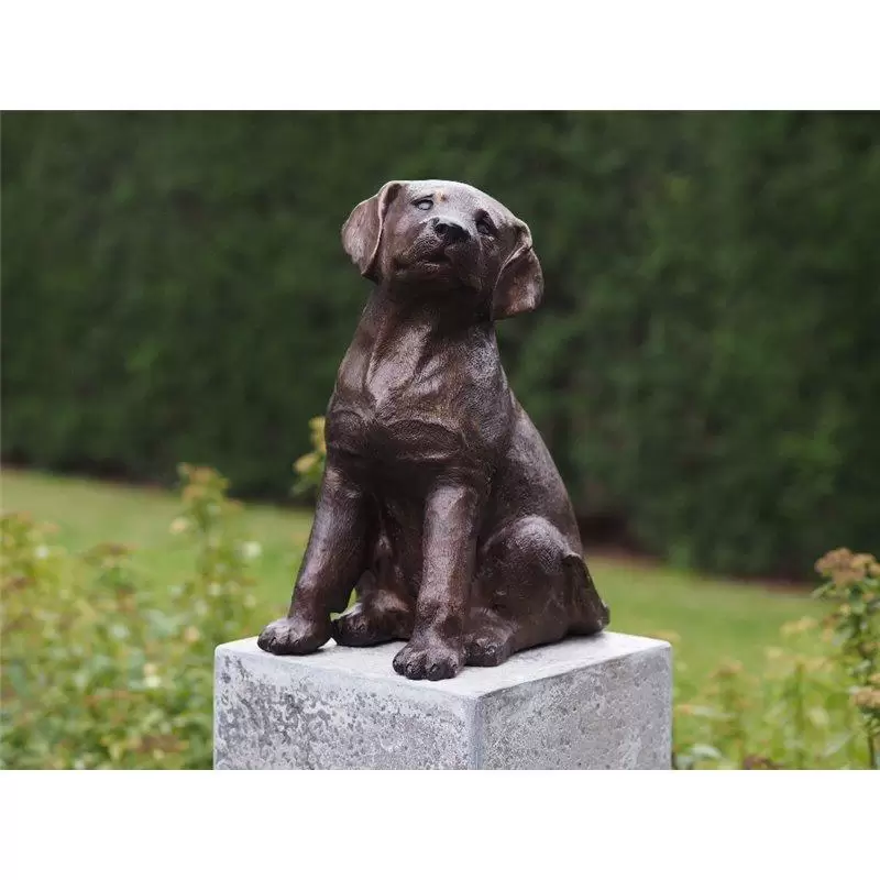 Figurine bronz - Statuie catelus, Bronz, 35 x 19 x 25 cm