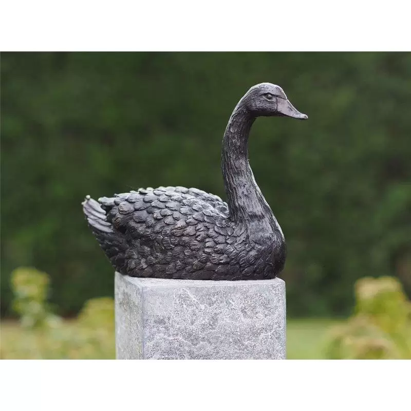 Figurine bronz - Statuie lebada, Bronz, 16 x 9 x 22 cm