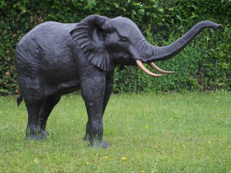 FIGURINE - Statuie elefant larg, Bronz, 189 X 140 X 321 cm