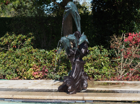 FIGURINE - Statuie familie de delfini, Bronz, 158 X 100 X 78 cm