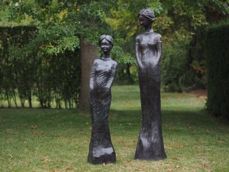 SALE % - Statuie femeie moderna, Bronz, 167 X 30 X 37 cm