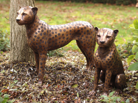 Statui - Statui gheparzi, Bronz, 50 X 45 X 40 cm
