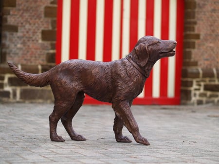 Statui - Statuie labrador, Bronz, 70 X 30 X 115 cm
