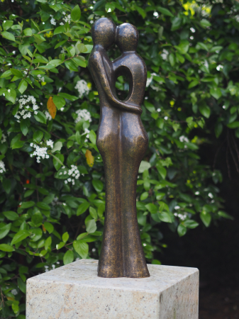 Figurine bronz - Statuie lovers, Bronz, 77 x 18 x 13 cm