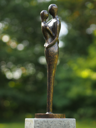 Figurine bronz - Statuie Loving Couple, Bronz,  x 11 x 11 cm