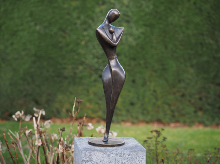 Figurine bronz - Statuie mama si copi, Bronz, 54 x 15 x 15 cm
