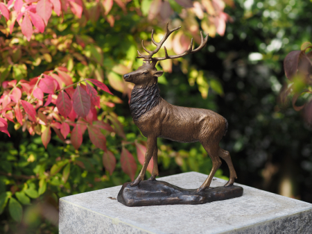 Figurine bronz - Statuie mica cerb, Bronz, 28 x 12 x 32 cm