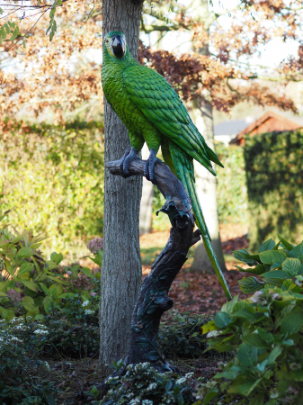 Statui - Statuie papagali coloratti in copac, Bronz, 168 X 70 X 70 cm