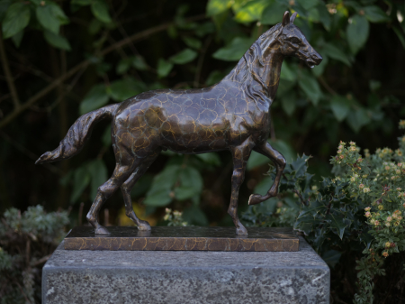 Figurine bronz - Statuie patina speciala pentru cal, Bronz, 37 x 14 x 44 cm