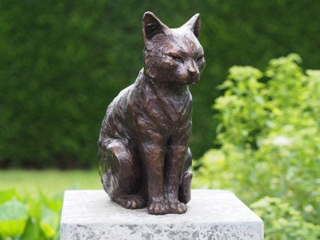 Figurine bronz - Statuie pisica, Bronz, 27 x 12 x 19 cm