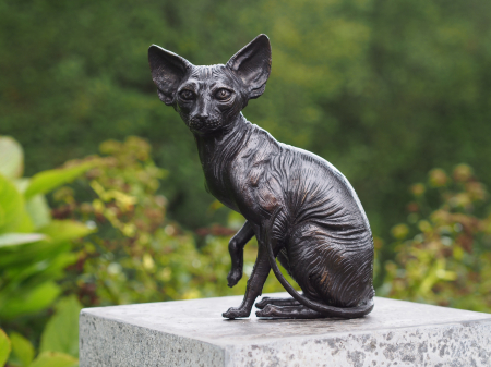 Figurine bronz - Statuie pisica sphinx, Bronz, 22 x 12 x 15 cm