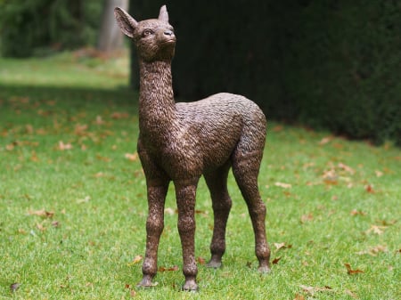 SALE % - Statuie pui de alpaca, Bronz, 82 X 23 X 50 cm