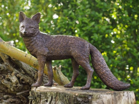 SALE % - Statuie vulpe, Bronz, 38 X 15 X 54 cm