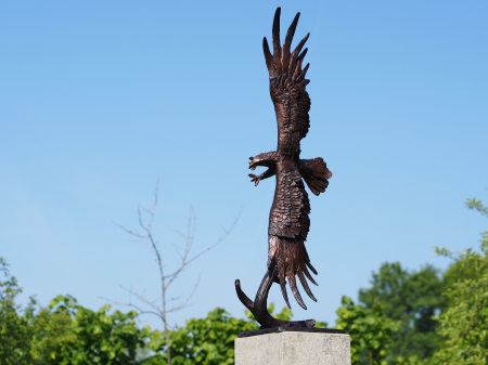 FIGURINE - Statuie vulture care zboara, Bronz, 122 X 28 X 42 cm
