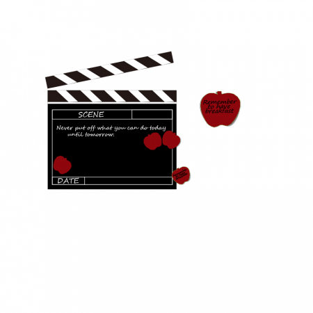 IN STOC - Sticker decorativ de perete Ciak, plastic, alb/negru, 57X70 cm