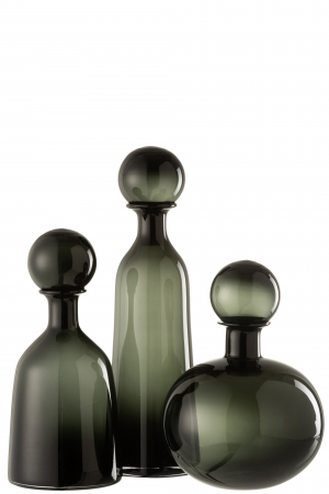 Sticla cu capac, Sticla, Negru, 12x12x44 cm [2]