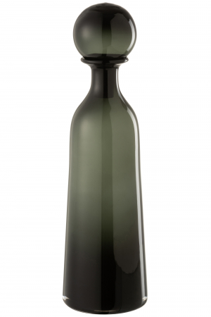 Decoratiuni - Sticla cu capac, Sticla, Negru, 12x12x44 cm