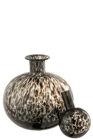 Sticla cu capac, Sticla, Negru, 21x21x29 [2]