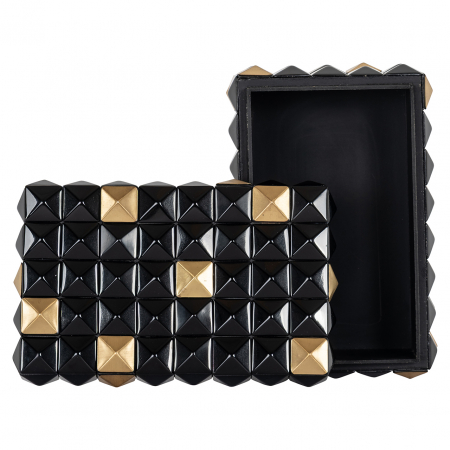 Cutie pentru bijuterii/depozitare Velicia (Negru/auriu), Dims: 8.5 x 22.0 x 14.0 cm [5]