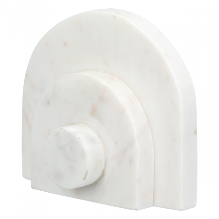 FIGURINE - Suport cărți, Button, Marmură, crem, alb, PU 4, L. 5 cm, L. 12 cm, H. 11 cm