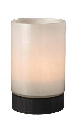 SALE % - Suport de lumânare/Vază, Ray Sticlă/Willow Wood Gri/Negru M, L 20| W 20| H 31.5 cm