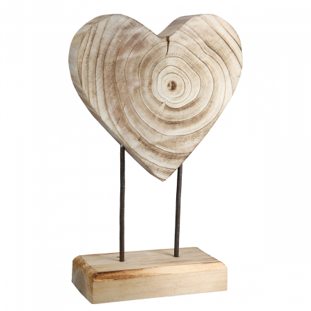 Suport în relief, Inimă, Lemn, culori naturale, PU 2, L. 9 cm, L. 28 cm, H 44 cm [1]
