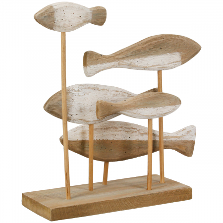 Suport în relief, Pește, Lemn, culori naturale, PU 2, L. 10 cm, L. 33 cm, H 30 cm [2]