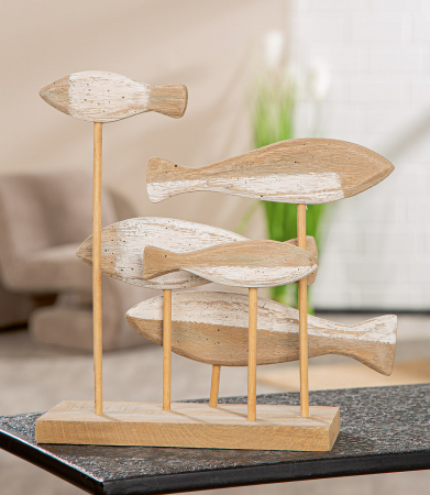 Suport în relief, Pește, Lemn, culori naturale, PU 2, L. 10 cm, L. 33 cm, H 30 cm [4]