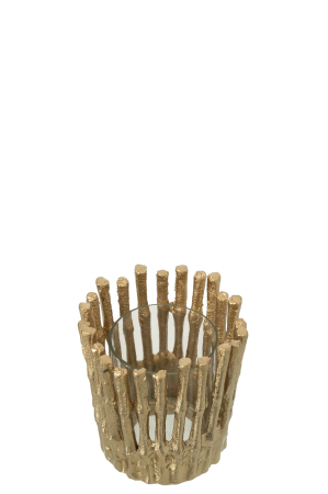 Suport lumanare aluminiu auriu, S [4]