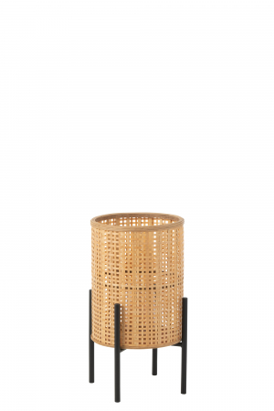 Suporturi lumanari - Suport lumanare Bamboo, Fibre sintetice, Natural, 27.5x27.5x50.5 cm