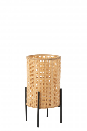 Suporturi lumanari - Suport lumanare Bamboo, Fibre sintetice, Natural, 32x32x62.5 cm